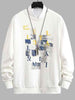 Mens Printed Sweatshirt by Tee Tall TTMPWS4 - White