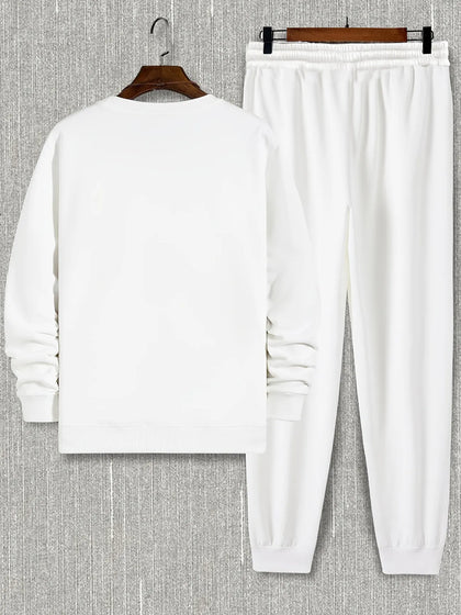 Mens Sweatshirt and Pants Set by Tee Tall - MSPSTT19 - White White