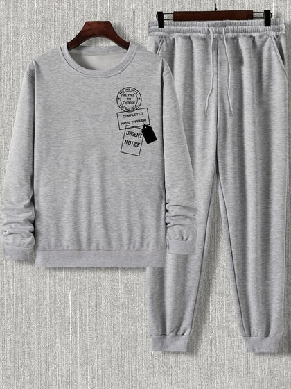 Mens Sweatshirt and Pants Set by Tee Tall - MSPSTT24 - Grey Grey