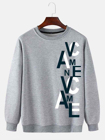 Mens Printed Sweatshirt by Tee Tall TTMPWS6 - Grey