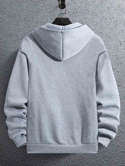 Tee Tall Mens Printed Hooded Zip Jacket - TTMPHZJPR2 - Grey