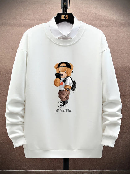 Mens Printed Sweatshirt by Tee Tall TTMPWS39 - White