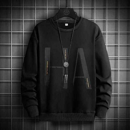 Mens Printed Sweatshirt by Tee Tall TTMPWS9 - Black