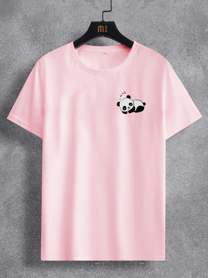 Mens Cotton Sticker Printed T-Shirt TTMPS92 - Pink