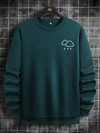 Mens Printed Sweatshirt by Tee Tall TTMPWS28 - Green