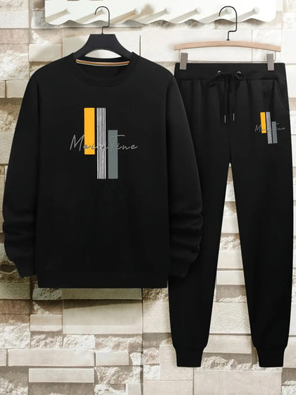 Mens Sweatshirt and Pants Set by Tee Tall - MSPSTT3 - Black Black
