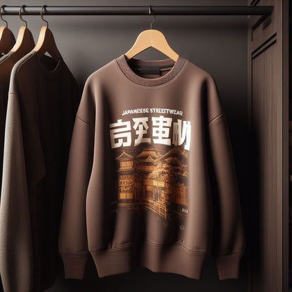 Mens Printed Sweatshirt by Tee Tall TTMPWS139 - Brown