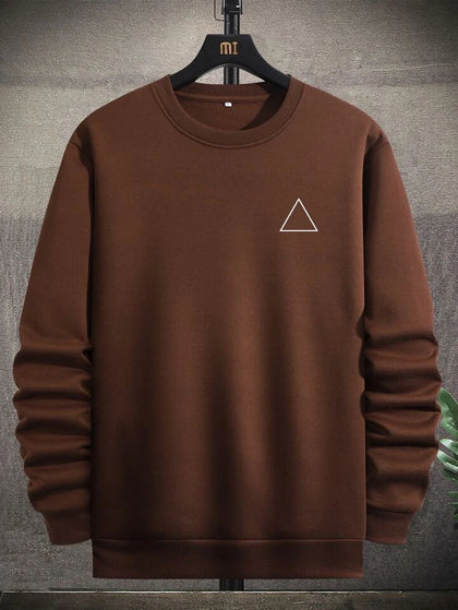 Mens Printed Sweatshirt by Tee Tall TTMPWS26 - Brown