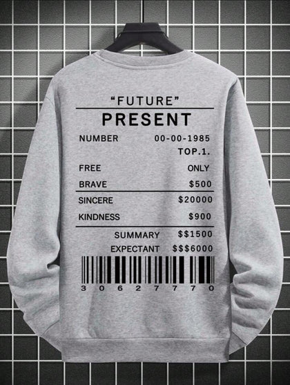 Mens Printed Sweatshirt by Tee Tall TTMPWS66 - Grey