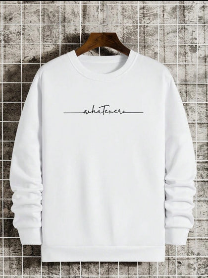 Mens Printed Sweatshirt by Tee Tall TTMPWS43 - White