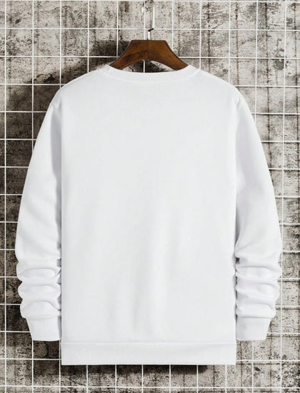 Mens Printed Sweatshirt by Tee Tall TTMPWS43 - White