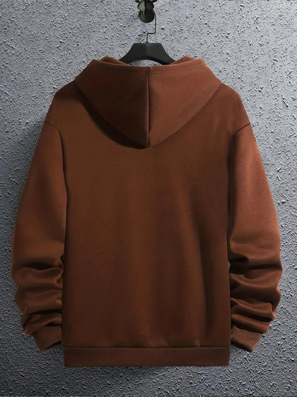 Tee Tall Mens Printed Hooded Zip Jacket - TTMPHZJPR1 - Brown