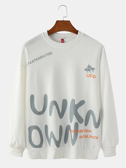 Mens Printed Sweatshirt by Tee Tall TTMPWS75 - White