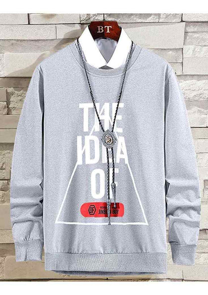 Mens Printed Sweatshirt by Tee Tall TTMPWS5 - Grey