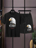 Mens Summer Shorts + T-Shirt Set - TTMSS168 - Black Black