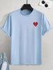 Nine Zero Heart Printed NZMT43 T-Shirt - Light Blue