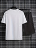 Mens Summer Shorts + T-Shirt Set - TTMSS10 - White Black