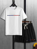 Mens Summer Shorts + T-Shirt Set - TTMSS150 - White Black