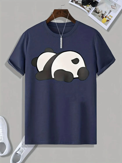 Mens Cotton Sticker Printed T-Shirt TTMPS86 - Navy Blue