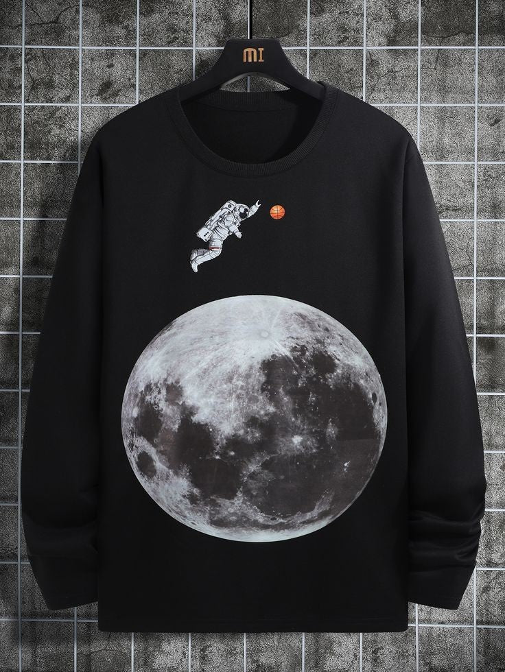 Mens Printed Sweatshirt by Tee Tall TTMPWS20 - Black