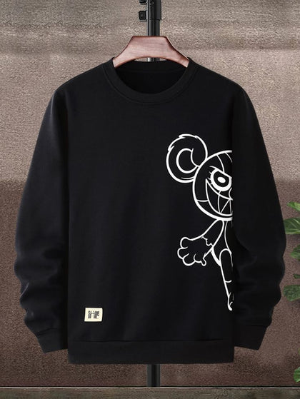 Mens Printed Sweatshirt by Tee Tall TTMPWS19 - Black