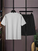 Mens Summer Shorts + T-Shirt Set - TTMSS168 - Grey Black
