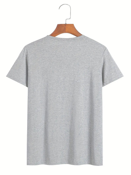 Mens Cotton Sticker Printed T-Shirt TTMPS100 - Grey