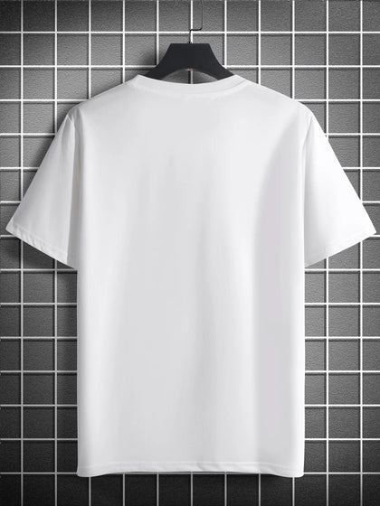 Mens Cotton Sticker Printed T-Shirt TTMPS79 - White