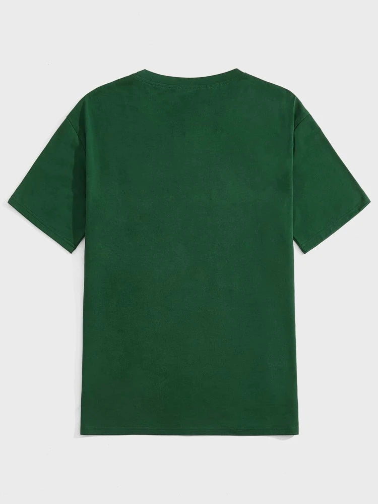Mens Cotton Sticker Printed T-Shirt TTMPS66 - Green