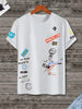 Mens Cotton Sticker Printed T-Shirt TTMPS71 - White