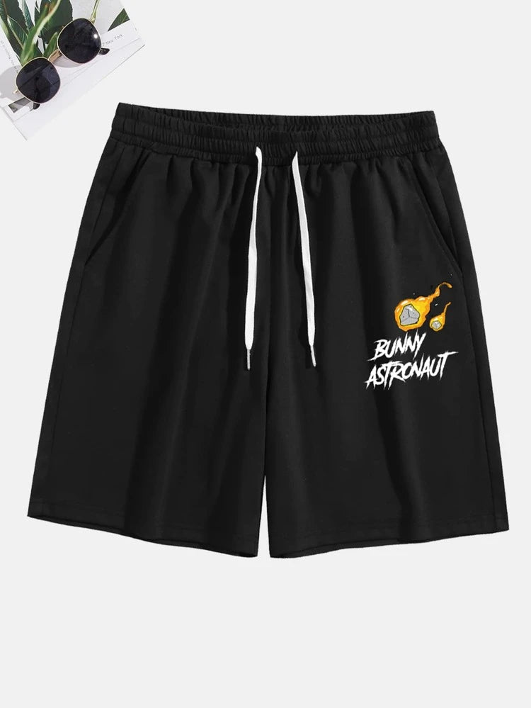 Mens Summer Shorts + T-Shirt Set - TTMSS100 - Black Black