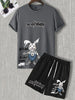 Mens Summer Shorts + T-Shirt Set - TTMSS101 - Charcoal Black