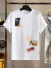 Mens Cotton Sticker Printed T-Shirt TTMPS72 - White