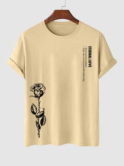 Mens Cotton Sticker Printed T-Shirt TTMPS49 - Cream