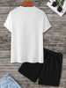 Mens Summer Shorts + T-Shirt Set - TTMSS104 - White Black