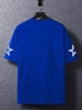 Mens Cotton Sticker Printed T-Shirt TTMPS70 - Royal Blue