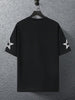 Mens Cotton Sticker Printed T-Shirt TTMPS70 - Black