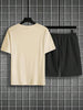 Mens Summer Shorts + T-Shirt Set - TTMSS136 - Cream Black