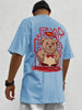 Mens Cotton Sticker Printed T-Shirt TTMPS57 - Light Blue