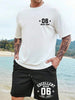 Mens Summer Shorts + T-Shirt Set - TTMSS133 - White Black