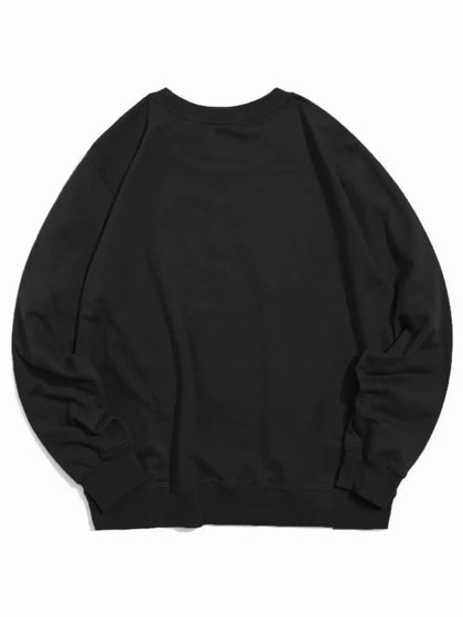 Mens Printed Sweatshirt by Tee Tall TTMPWS46 - Black