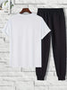 Mens Summer Pants + T-Shirt Set - TTMSTS5 - White Black