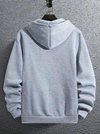 Tee Tall Mens Printed Hooded Zip Jacket - TTMPHZJPR7 - Grey