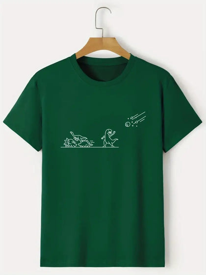 Nine Zero Dinosuar Printed NZMT42 T-Shirt - Green