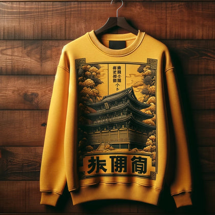 Mens Printed Sweatshirt by Tee Tall TTMPWS120 - Yellow