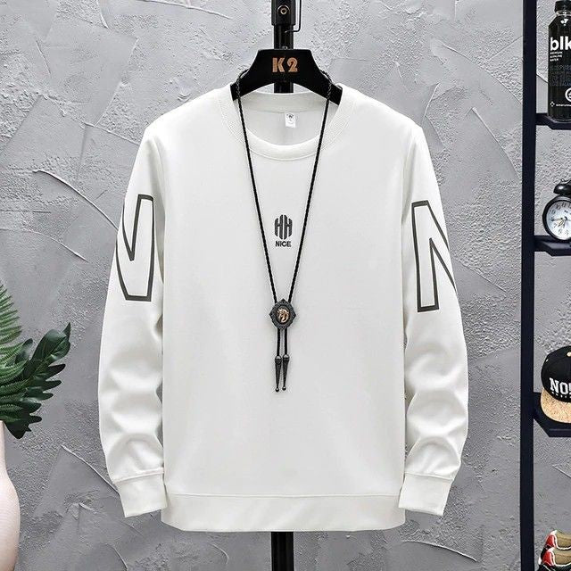 Mens Printed Sweatshirt by Tee Tall TTMPWS72 - White
