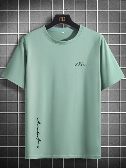 Mens Cotton Sticker Printed T-Shirt TTMPS98 - Mint Green