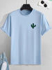 Nine Zero Cactus Printed NZMT40 T-Shirt - Light Blue