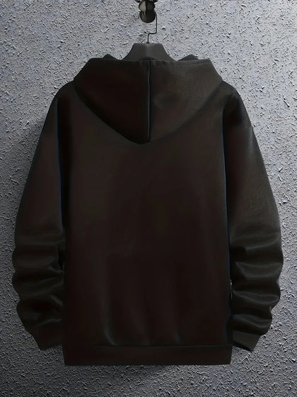 Tee Tall Mens Printed Hooded Zip Jacket - TTMPHZJPR7 - Black