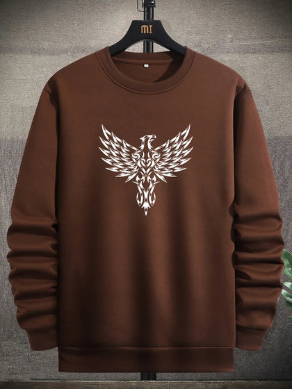Mens Printed Sweatshirt by Tee Tall TTMPWS40 - Brown